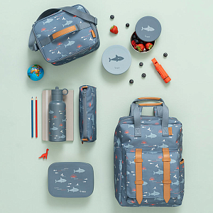 Бутылка-термос для напитков Fresk "Добрые Акулы", голубая, 500 мл